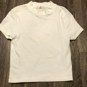 High neck White Crop Top